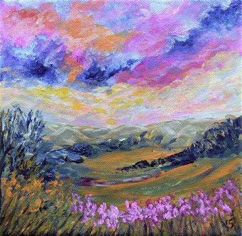 Abstract Landscape Painting Peaceful Painting By Kathy Symonds Pixels