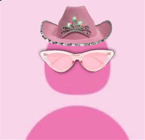 Pink Cowboy Hat With Glasses Icon Creative Profile Picture Cute