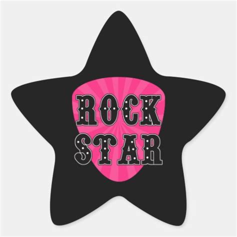 Rock Star Guitar Pick Star Sticker Zazzle