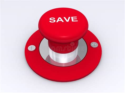 Red Save Button Stock Illustration Illustration Of
