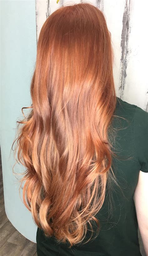 Copper Red Gold Blonde Balayage With Rosegold Copper Red Blonde