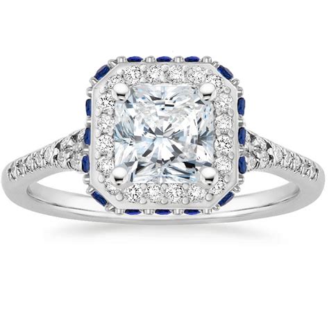 K White Gold Circa Diamond Ring With Sapphire Accents Ct Tw