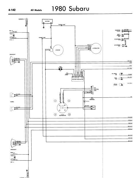 Subarumanual All Wiring Diagrams For 1980 Subaru Models