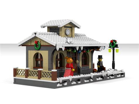 Winter Village Small Train Station | Lego village, Lego winter village, Lego train station