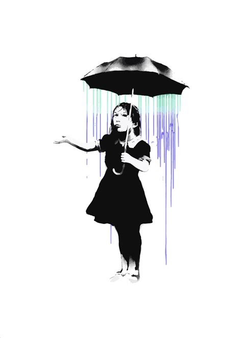 Umbrella Girl Banksy Plakat Banksy Plakater Med Street Art Kunst
