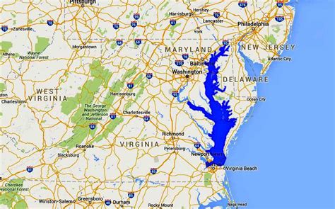 Vedere Mappe Di Chesapeake Bay Fiumi E Punti Di Accesso