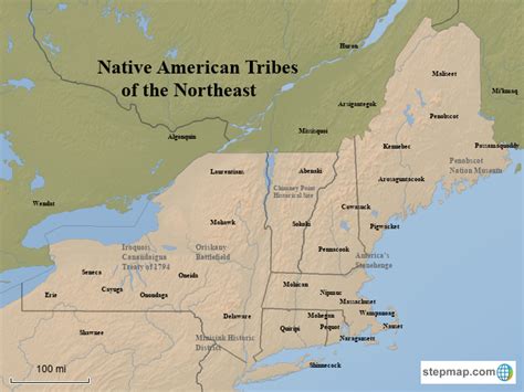 northeast native american tribes map