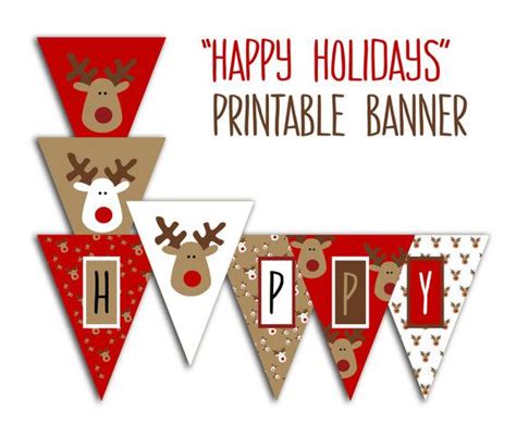 Happy Holidays Banner Christmas Party Printable