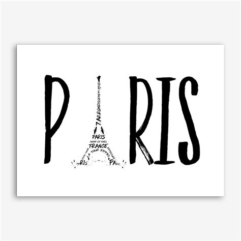 Paris Typography Art Print By Melanie Viola Fy