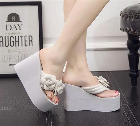 Cm Flip Flop Wedges Heels Summer Sandals Slippers Woman Shoes Women