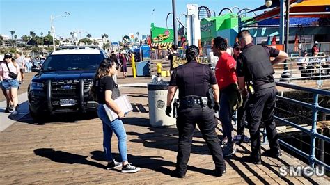 Santa Monica Police Officers Arrest A Man For Public Intoxication At Iconic Pier YouTube