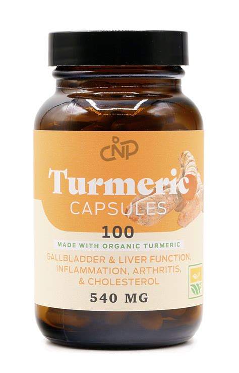 Organic Turmeric Capsules - 100 Capsules 540mg, Raw & Pure ...