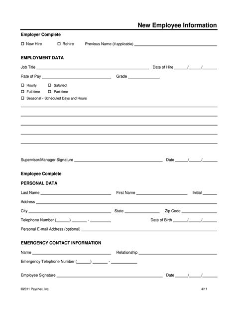 New Employee Information Paychex Fill Out And Sign Online Dochub