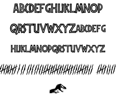 It tells the story of a cloned dinosaur . Jurassic Park font by Filmfonts - FontSpace