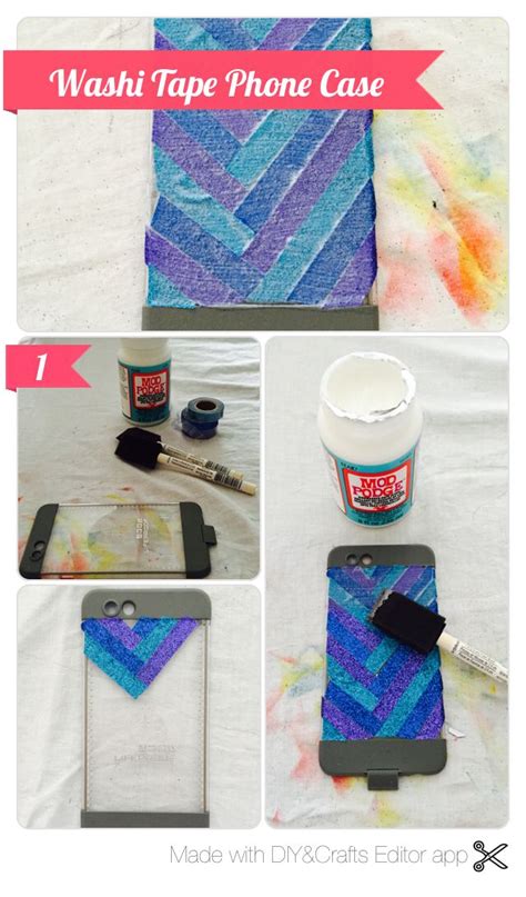 Cute Phone Case Using Only Mod Podge Paint Brush And Washi Tape