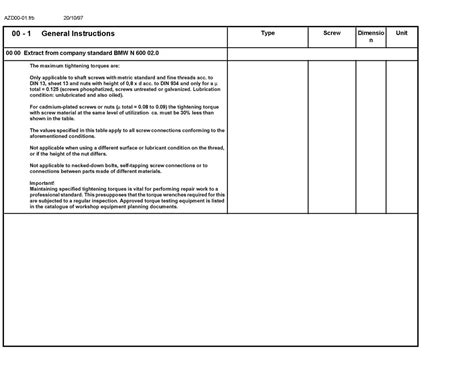 If all else fails and you cant find the torque spec above you can also look up the m size bolt standard in this bmw standard guide, and use that torque accordingly. Bmw torque specs