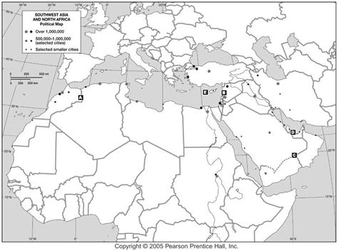 Blank Map Of North Africa Southwest Asia And Central Asia