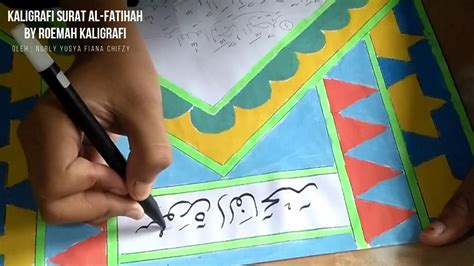 Cara buat dekorasi kaligrafi sederhana bagi pemula dengan spidol dan oil pastle. Hiasan Pinggir Kaligrafi Untuk Anak Sd | Kaligrafi Indah