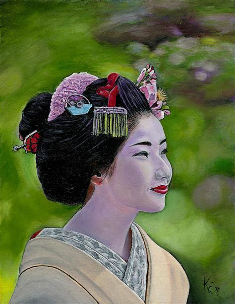 Geisha Girl Painting By Karen Essig Pixels