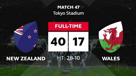 New Zealand Vs Wales Rugby World Cup 2019 Match Results Bronze