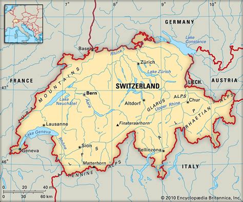 Switzerland Border Map