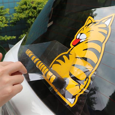 Cat Decals Cartoon Car Stickers Funny Creative Cat Moving Tail Decals