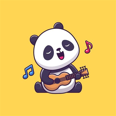 Premium Vector Cute Panda Playing Guitar