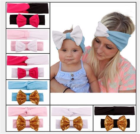 Baby Girl Kids Bowknots Parent Child Supreme Headband Bebe Infantil