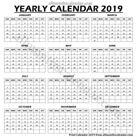 1 Year Calendar View Calendar Printables Free Templates A One Year