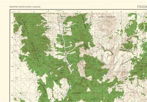 Topo Map Prescott Arizona Quad Usgs 1954 2300 X 3312 Ebay