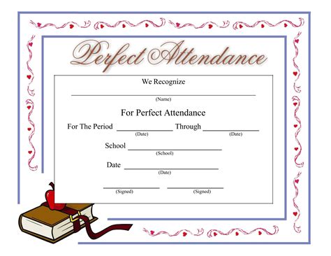 Certificate Of Perfect Attendance