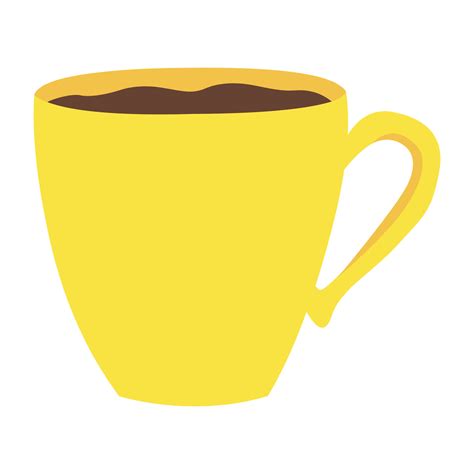 Vector Flat Yellow Cup With Coffee Isolated Illustration 6623570 Vector