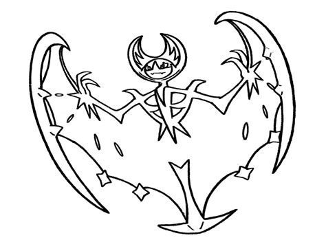 Amazing Lunala Pokemon Coloring Page