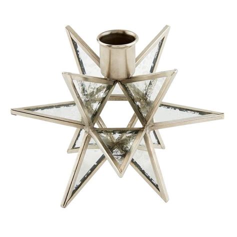 Moravian Star Taper Candle Holder Silver Star Candle Holder Star