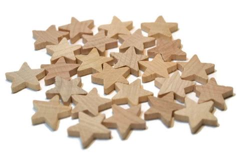 58 Wood Stars Set Of 25 Unfinished Wooden Stars Etsy