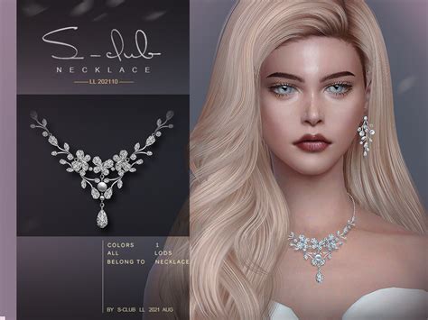 The Sims Resource Diamond Flower Necklace By S Club