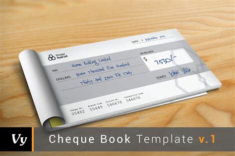 Chequecheck Book Template V01 Stationery Templates ~ Creative Market