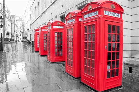 London Phone Booths Print A Wallpaper