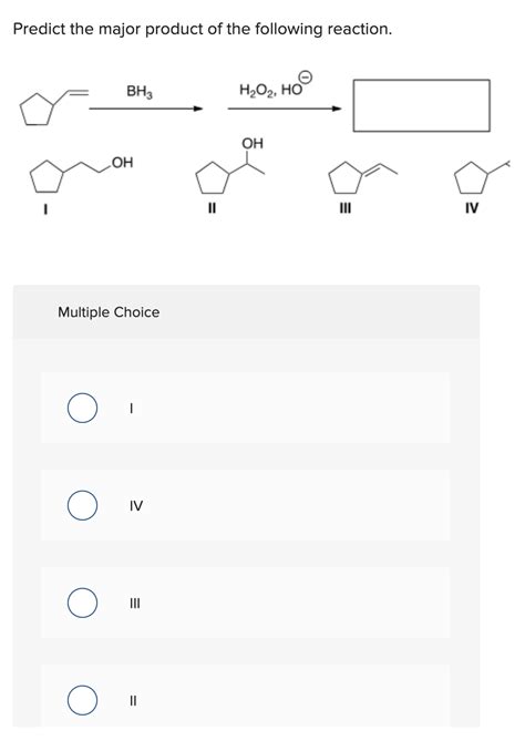 Solved Predict The Major Product Of The Following Reaction Chegg