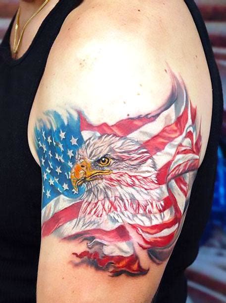 Aggregate More Than 70 Shoulder American Flag Tattoo Super Hot In