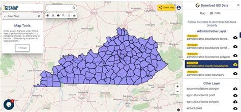 Download Kentucky State Gis Maps Boundary Counties Rail Highway