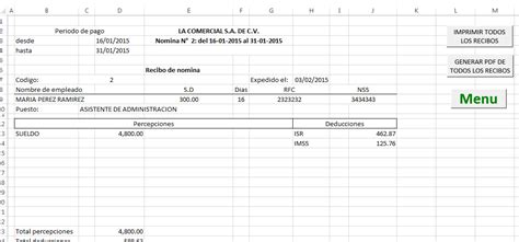 Nomina En Excel Con Acumulados Formulas Excel