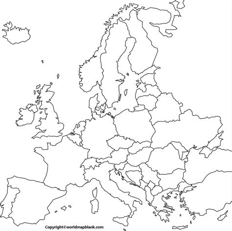 Blank Map Of Europe With Borders Palm Beach Map