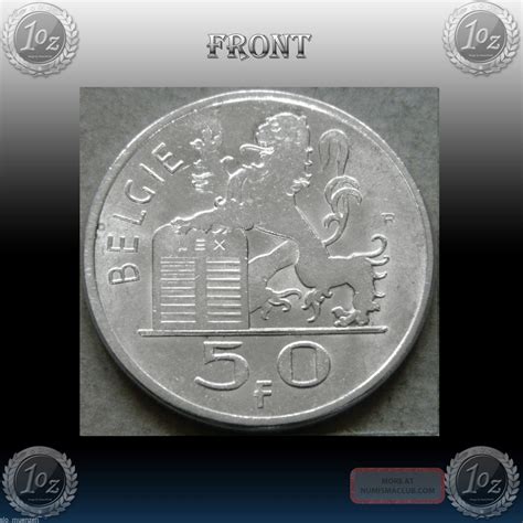 Belgium Belgie 50 Francs 1950 Silver Coin Km 137 Xf