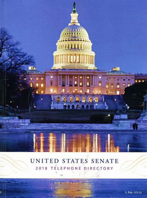 United States Senate 2018 Telephone Directory Us Government Bookstore