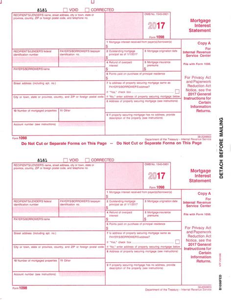 Form 1098 Mortgage Interest Statement