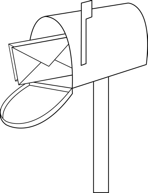 Mailbox 8 Pics Of Mail Cartoon Coloring Page Mail Clip Art Black