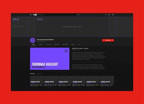 Free Youtube Channel Mockup (PSD)