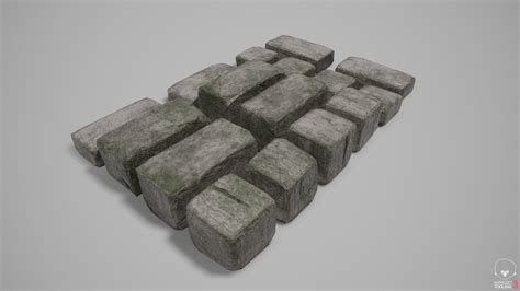 3d Asset Stone Blocks 01 Var02 4k Cgtrader