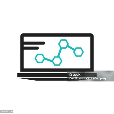 Stocks Graphic On Laptop Monitor Icon Vector Sign And Symbol Isolated